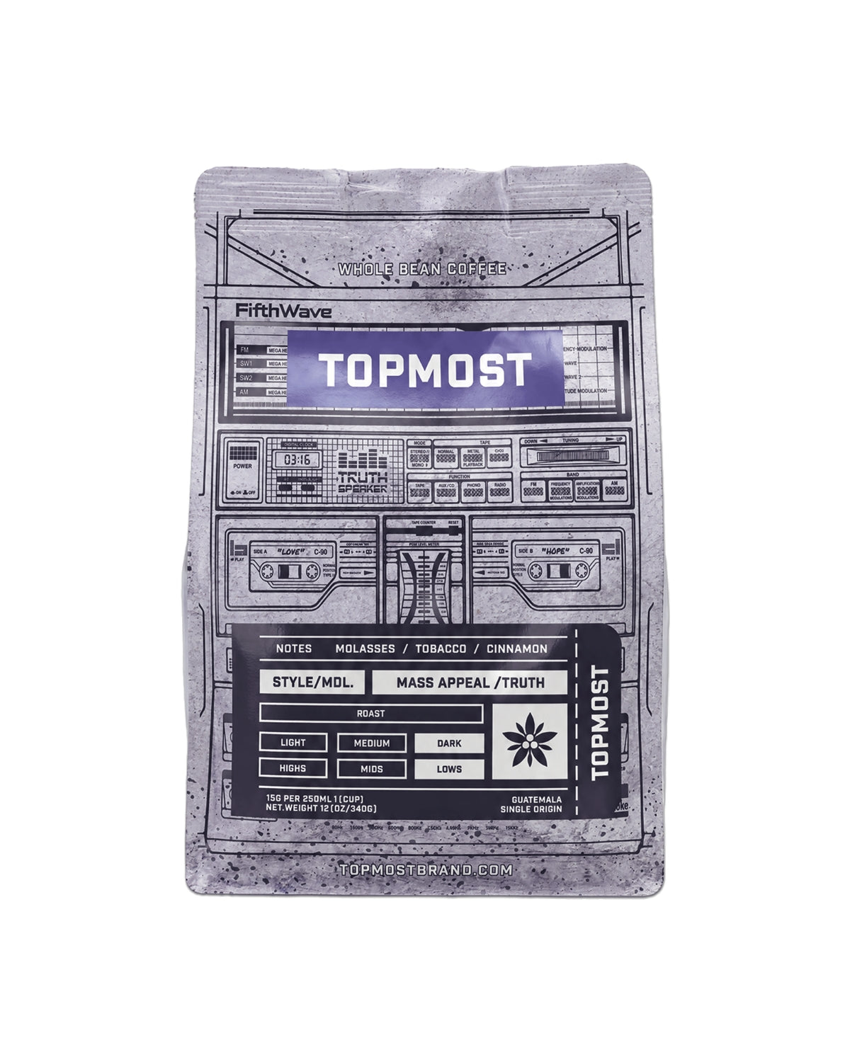 MASS APPEAL 12 OZ WHOLE BEAN COFFEE