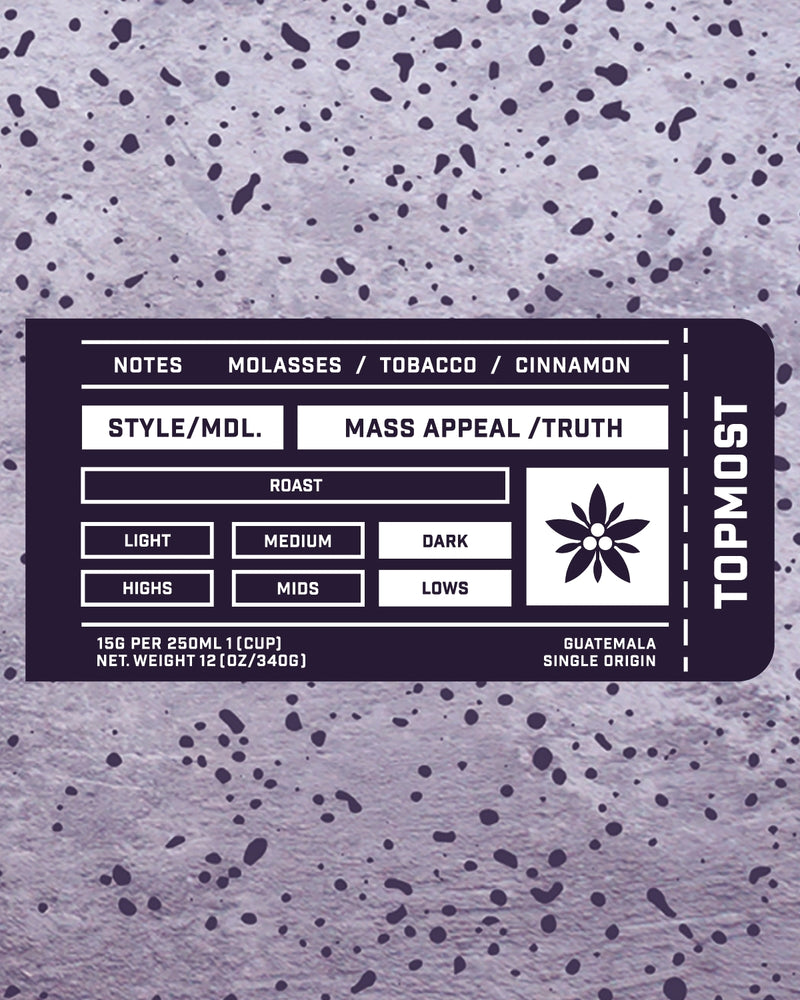 MASS APPEAL 12 OZ WHOLE BEAN COFFEE
